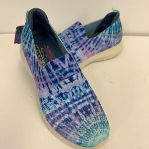 Skechers Ultra Flex 2.0 Blue Purple Tie Dye Slip On Shoes SN 149435 Womens 5